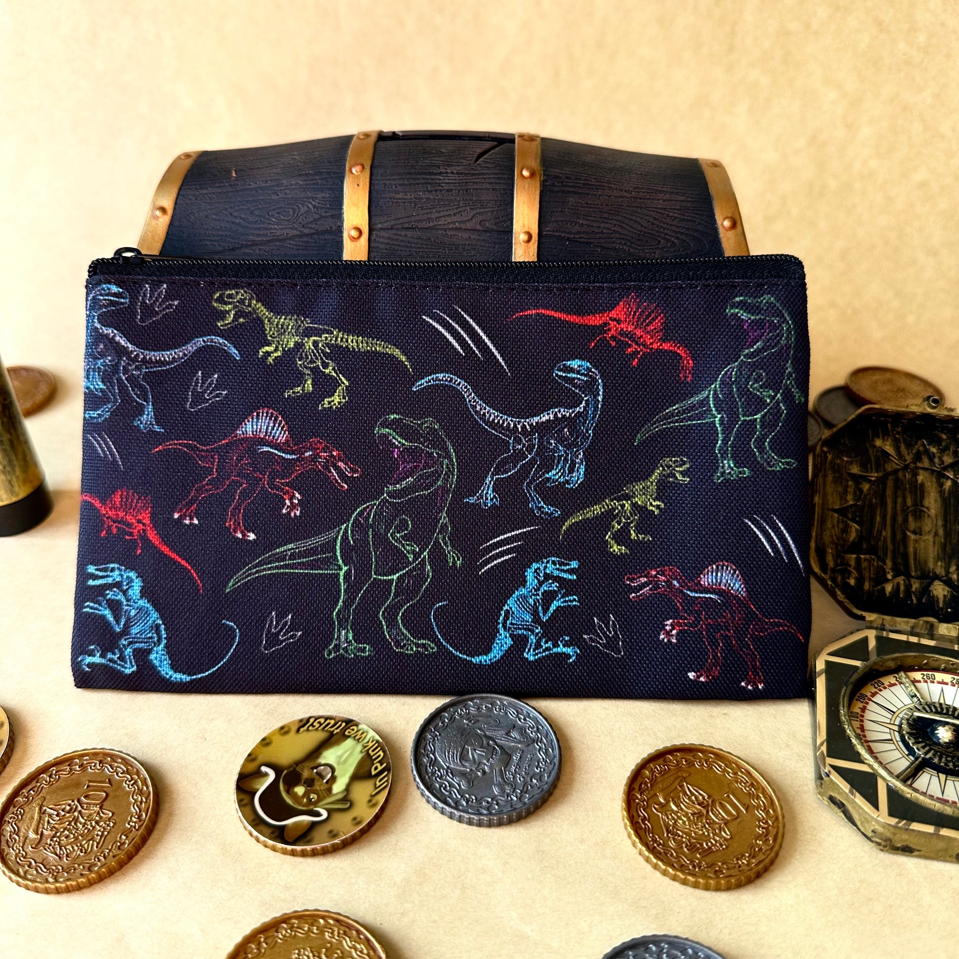Dinosaur (T-Rex, Velociraptor & Stegosaur) Small Pouch