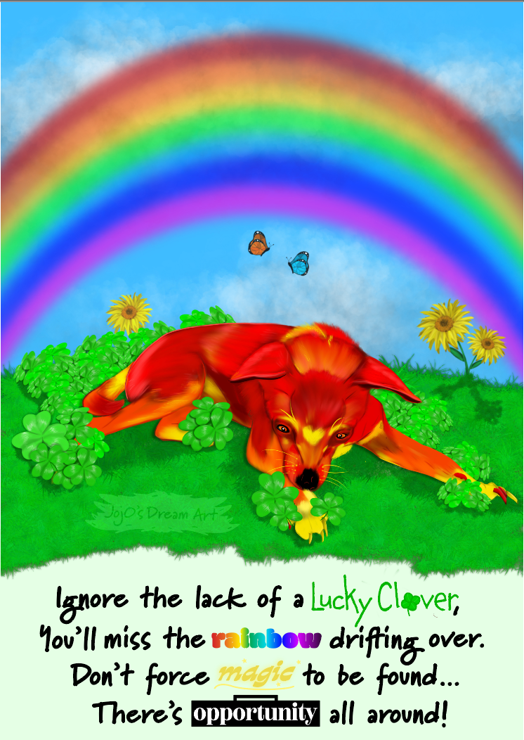 Punk in a field of clovers