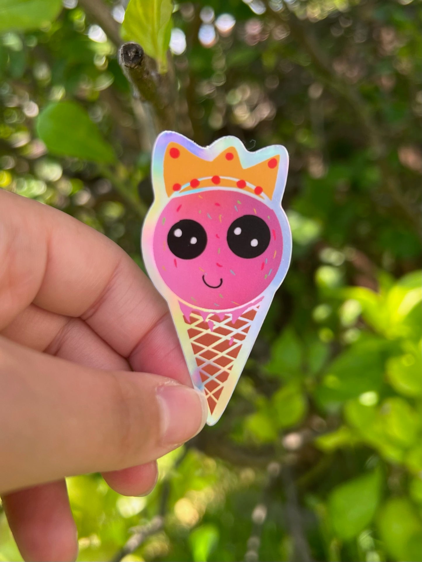 Ice Cream Queen Holographic Sticker