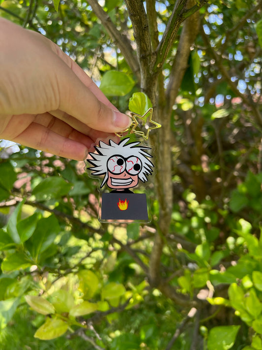 Crazy Einstein Acrylic Keychain