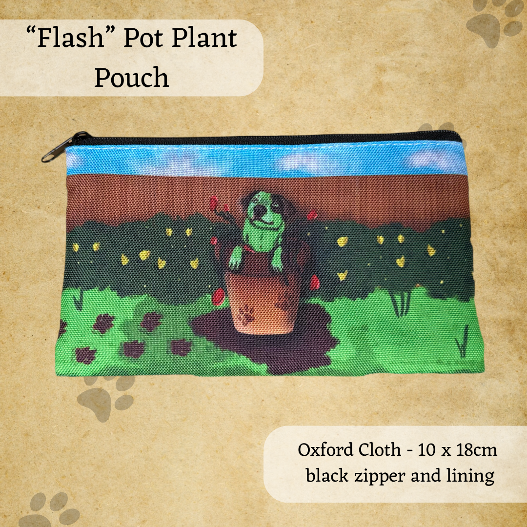 Flash the Cattle dog in a Pot Plant Small Pouch