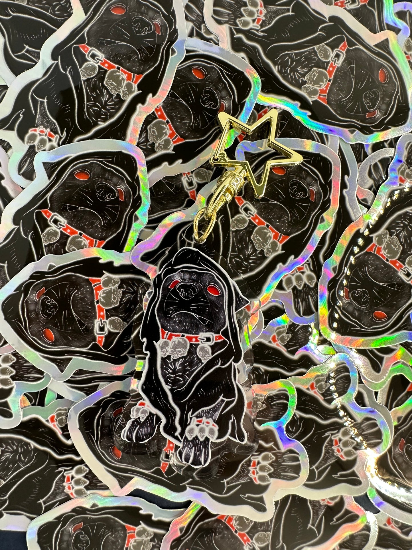 Goth Dog Holographic Sticker