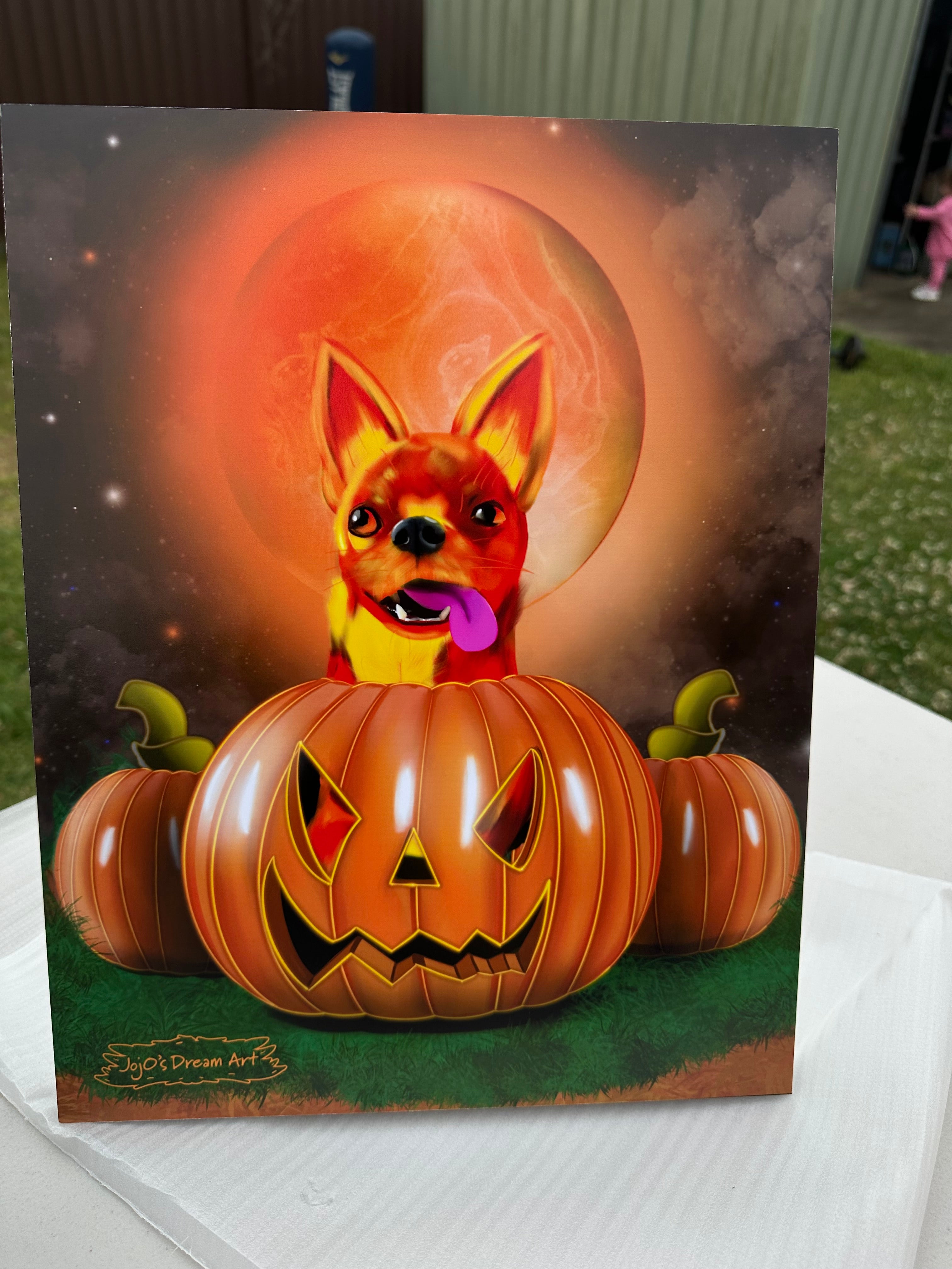 Pumpkin Punk metal canvas print