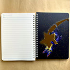 Luna the Cosmic Chaotic Cat Foil A5 Spiral Notebook