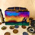 Guitarist in a field of Rainbow Pouch