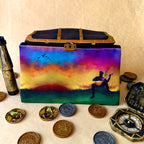 Guitarist in a field of Rainbow Pouch