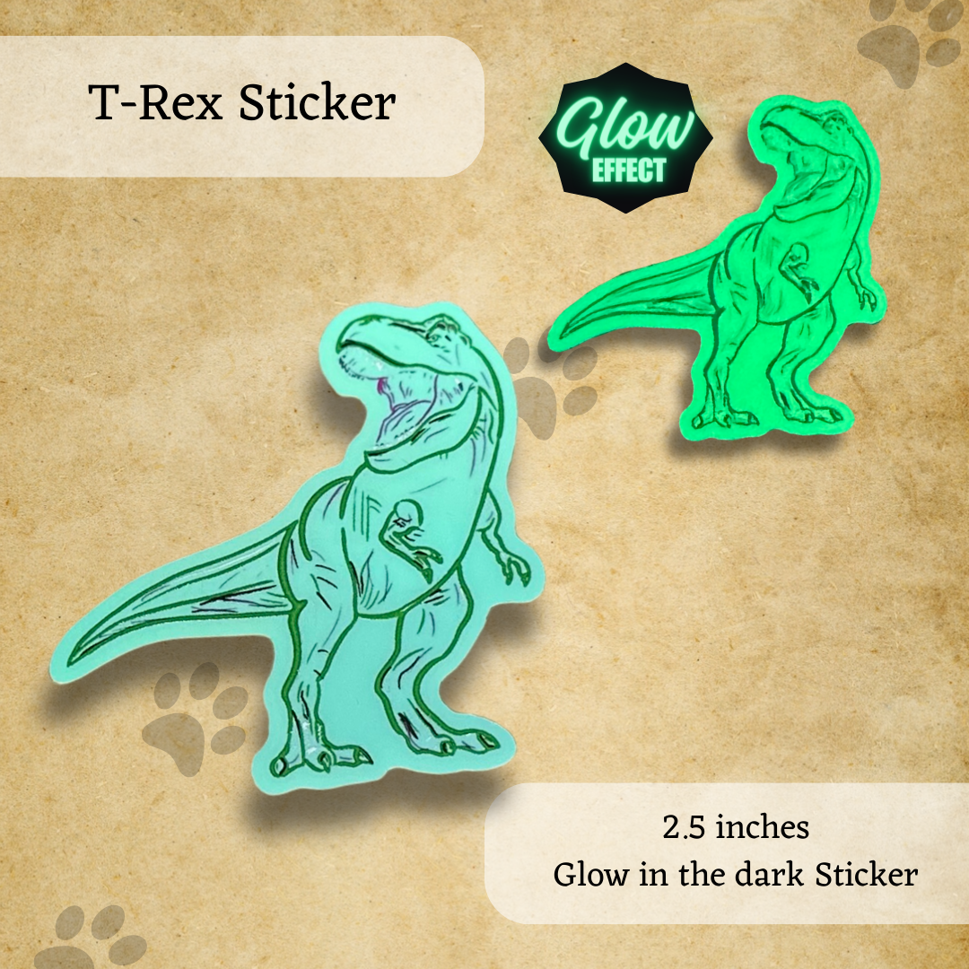 T-rex Glow in the Dark Sticker