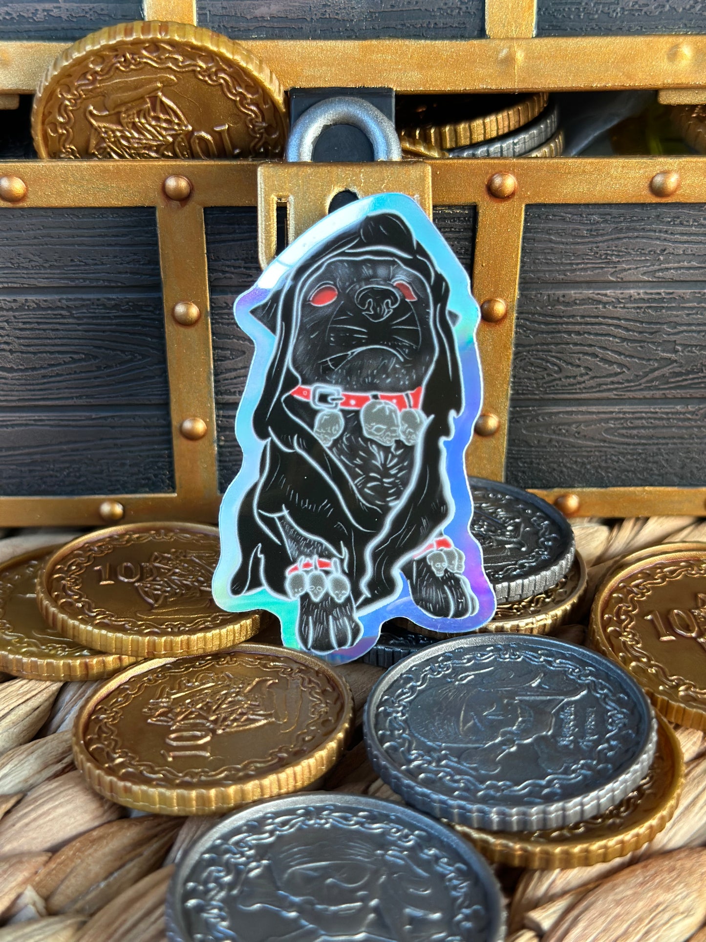 Goth Dog Holographic Sticker