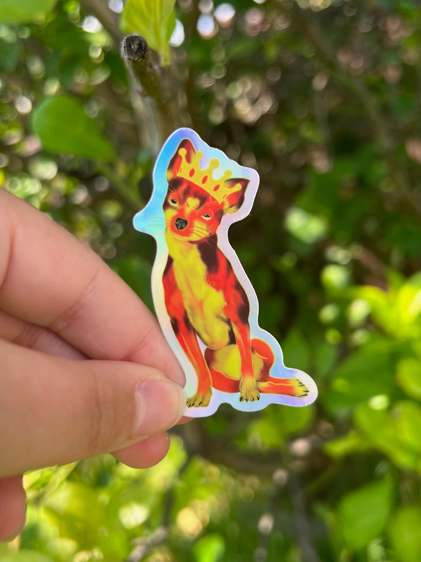 Queen Chihuahua Holographic Sticker