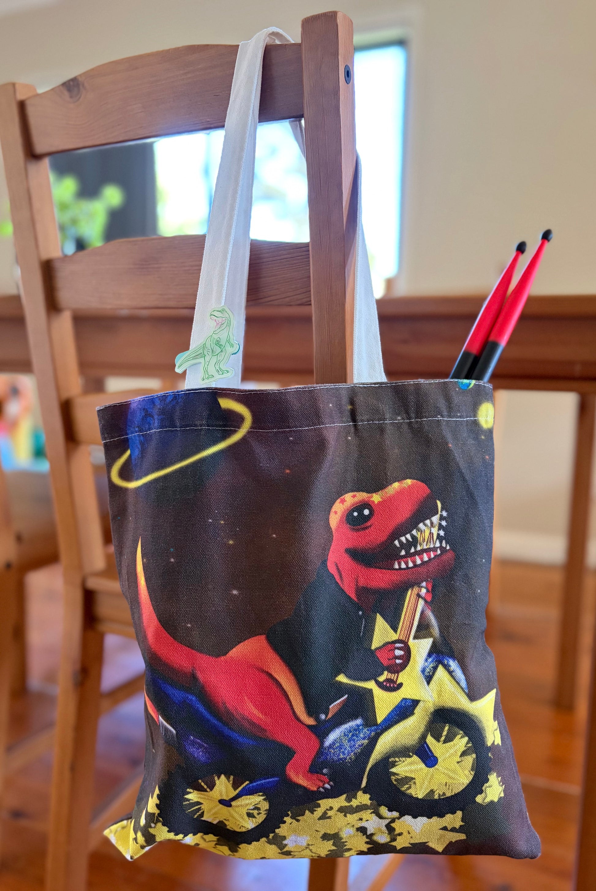 Rex the Space Dinosaur Canvas Tote Bag! (Dinostar)