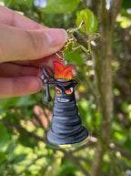 Angry Kettle/Teapot with flames coming out Acrylic Keychain Outdoors