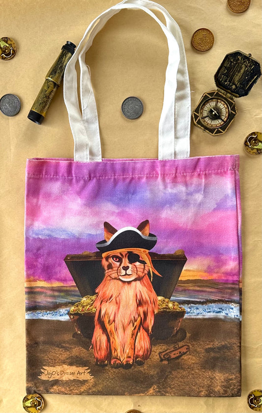 Captain Purrl The Pirate Cat Tote Bag!