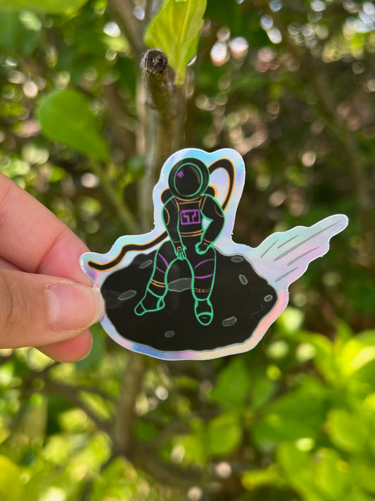 Lonely Spaceman Holographic Sticker