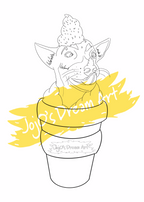 Printable Colouring in Page of A Jack Russel in a Pup Cup with Whipped Cream everywhere