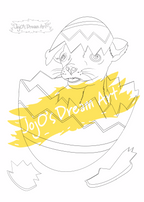 Printable Colouring in Page of A Chihuahua Puppy hatching from an egg for easter 