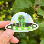 Dachshund Stella the space dog holographic sticker outdoor