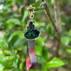 Falling Spaceman Acrylic Keychain with a space design Lanyard