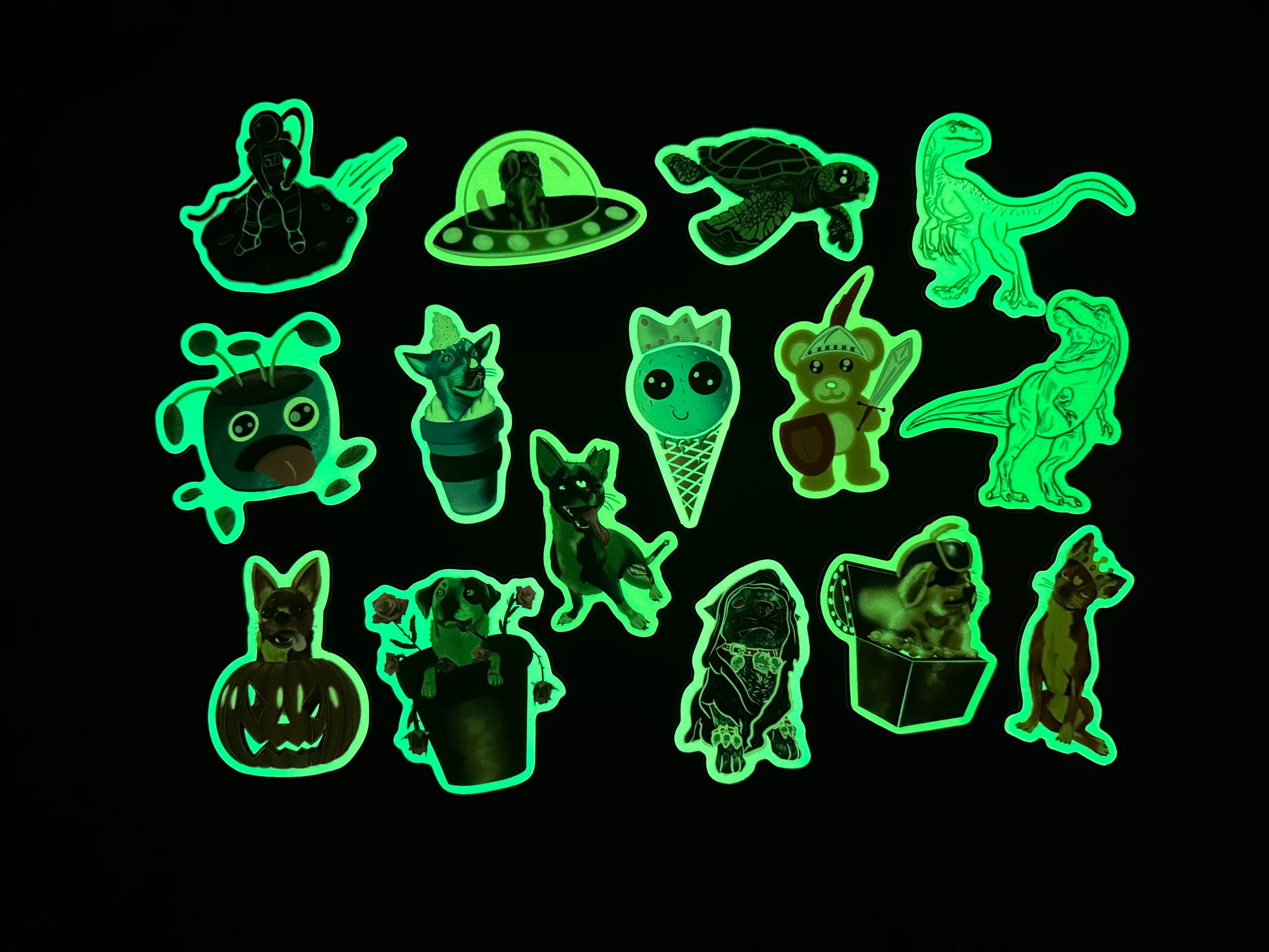Velociraptor Dinosaur Glow in the Dark Sticker