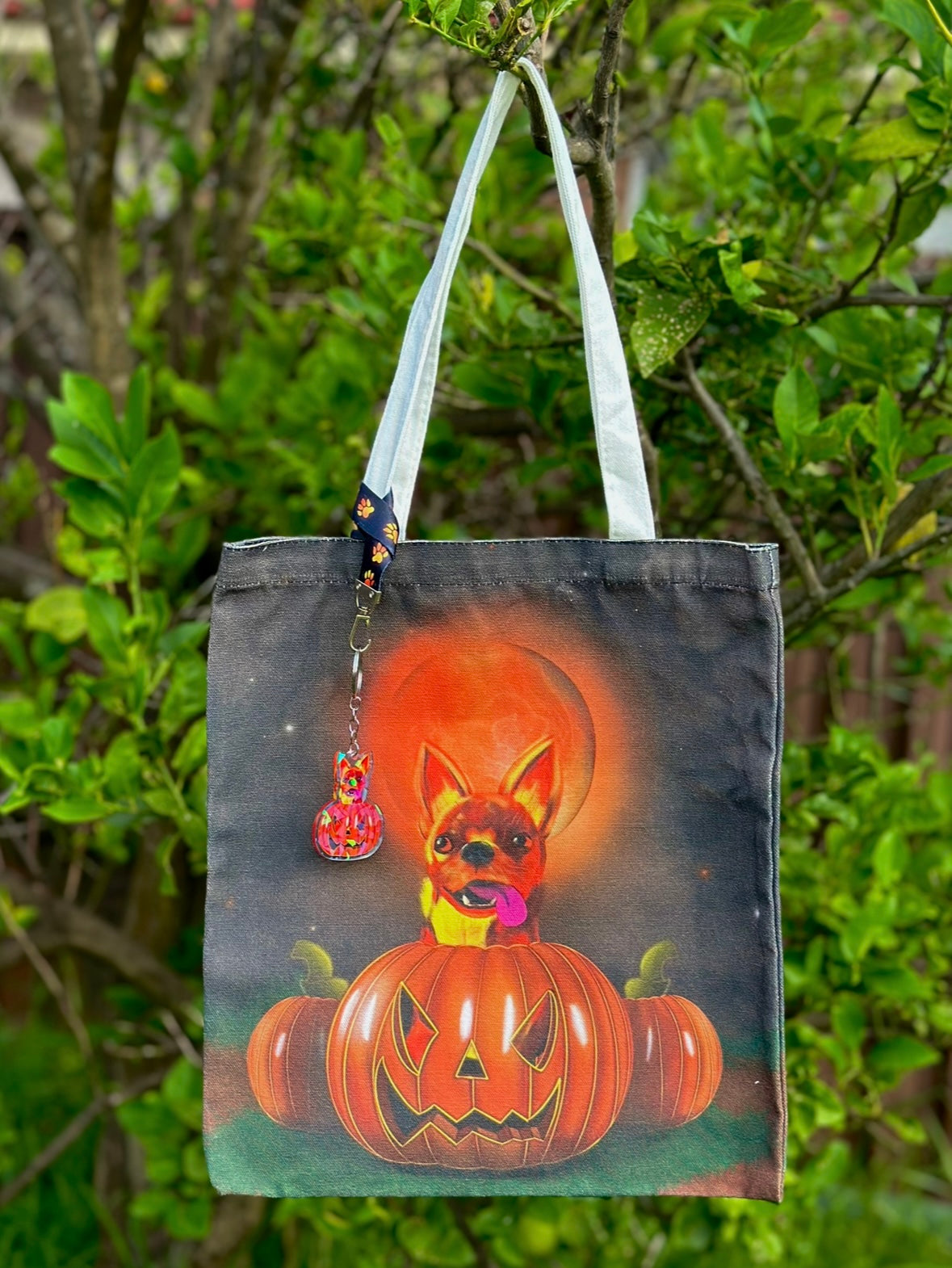Pumpkin Punk the Chihuahua Canvas Tote Bag!