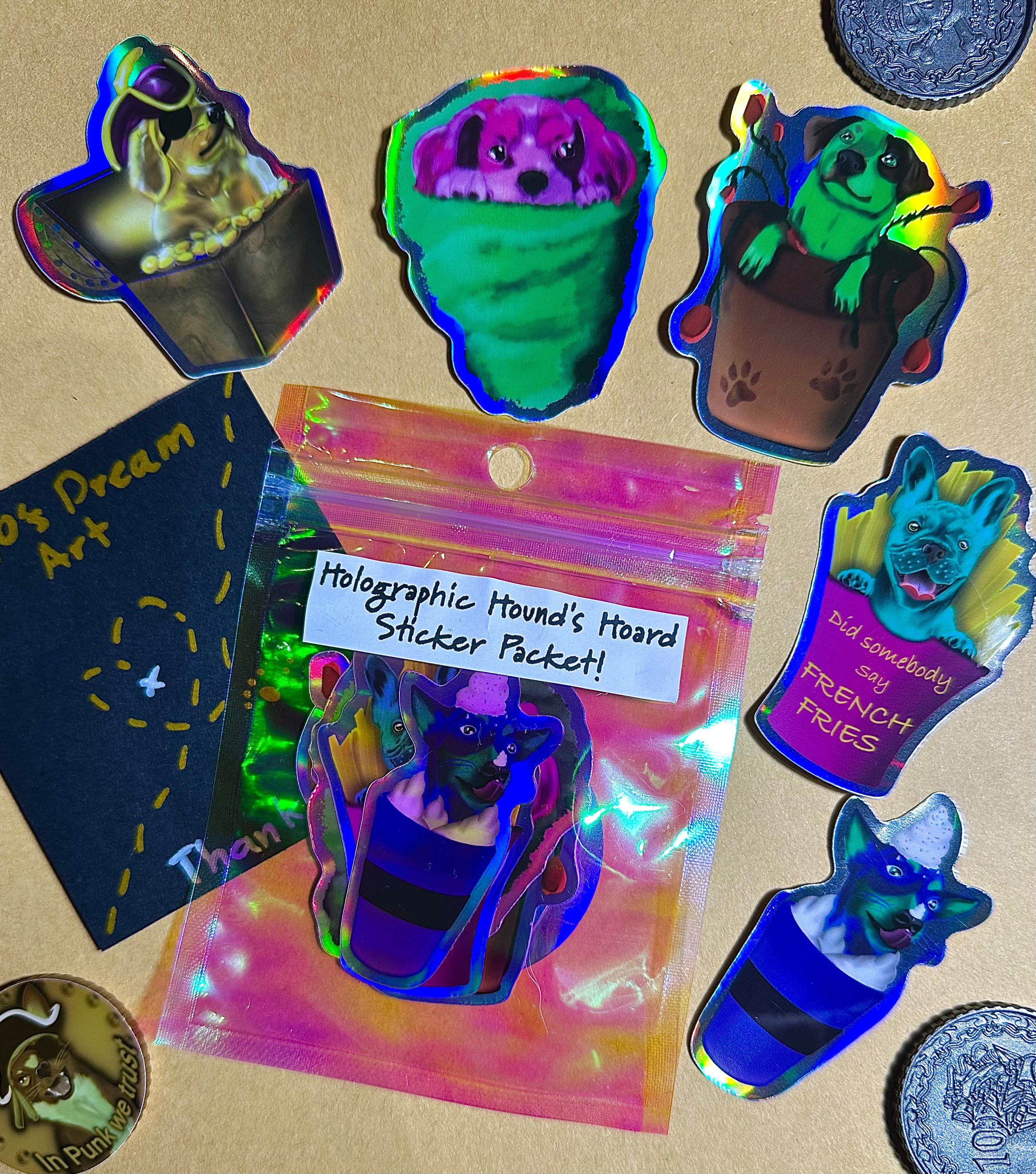 The Holographic Hound's Hoard Sticker Packet!