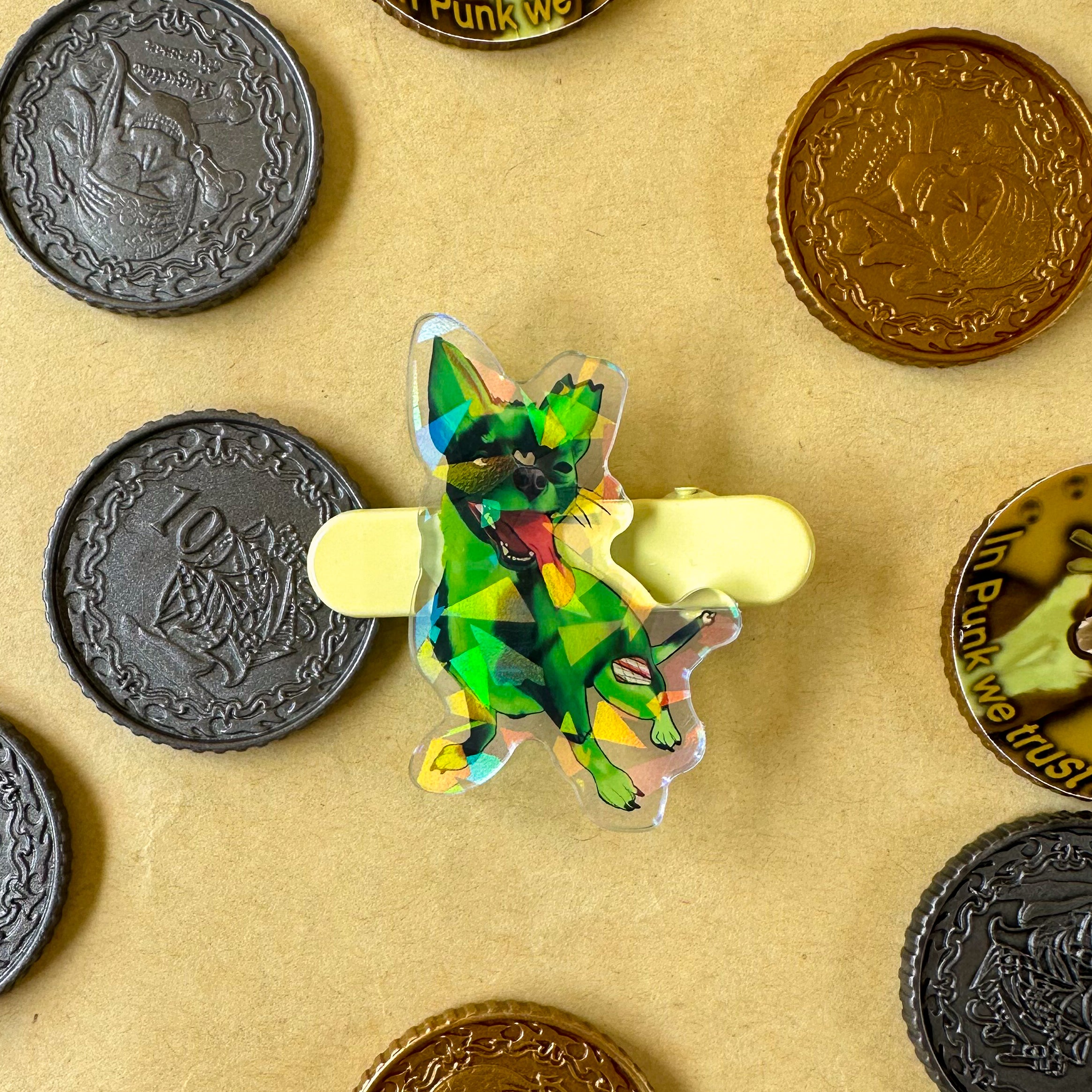 Zombie Punk  2" Holographic Acrylic Clip