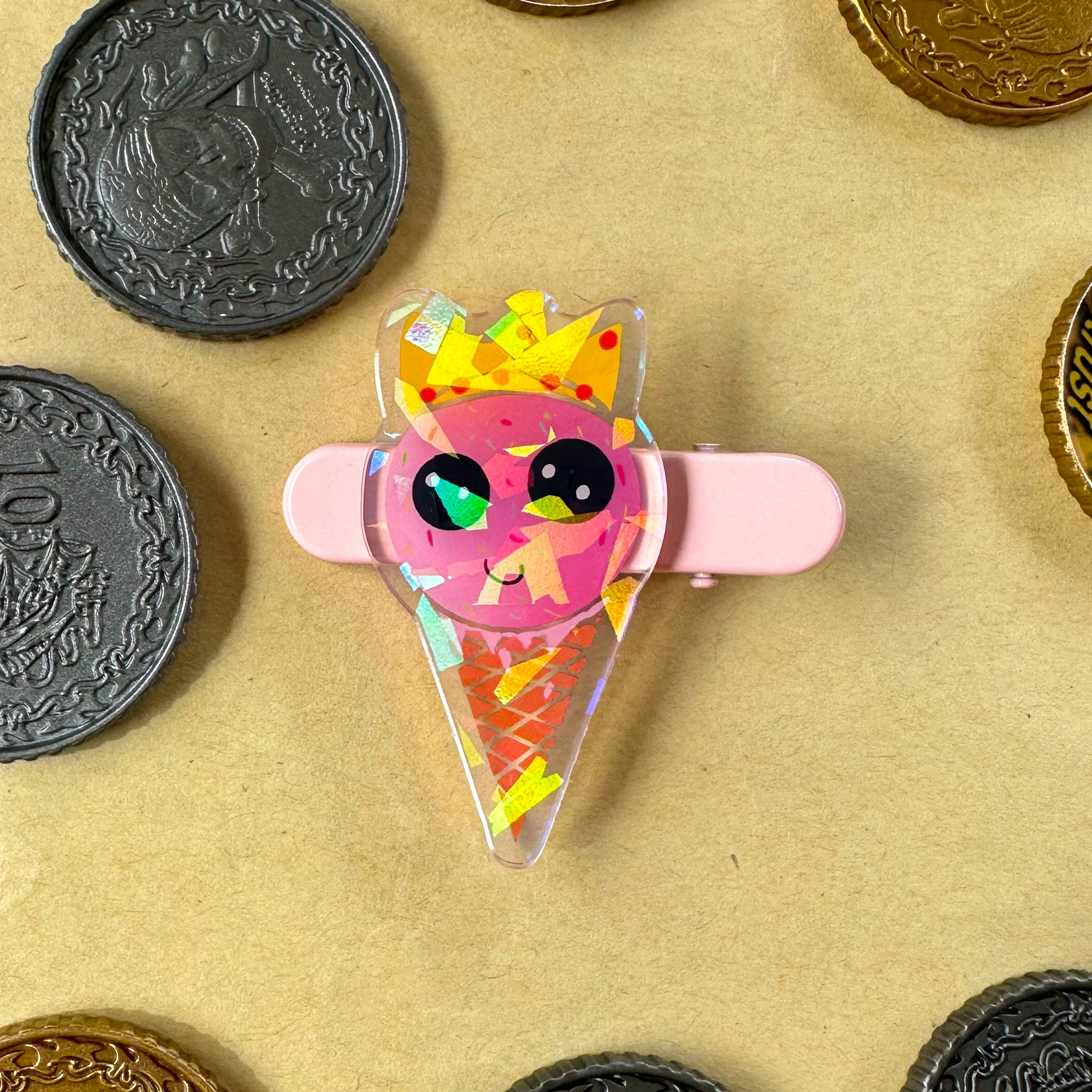 Ice Cream Queen 2" Holographic Acrylic Clip