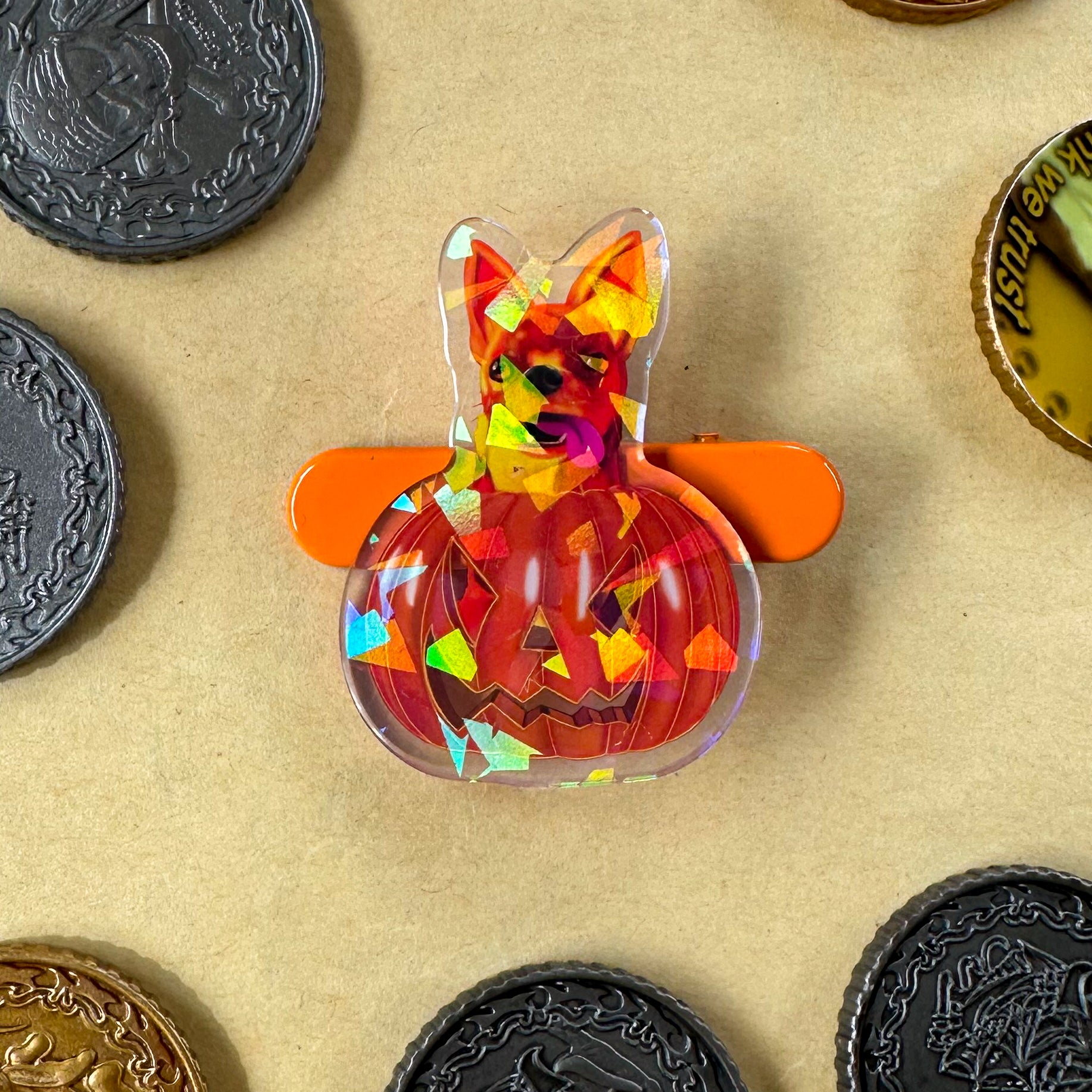 Pumpkin Punk 2" Holographic Acrylic Clip