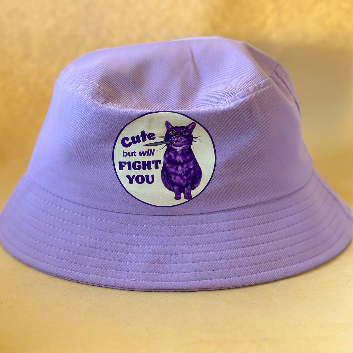 "Cute but will fight you" Rosie the Knfie Kitty Adult Bucket Hats