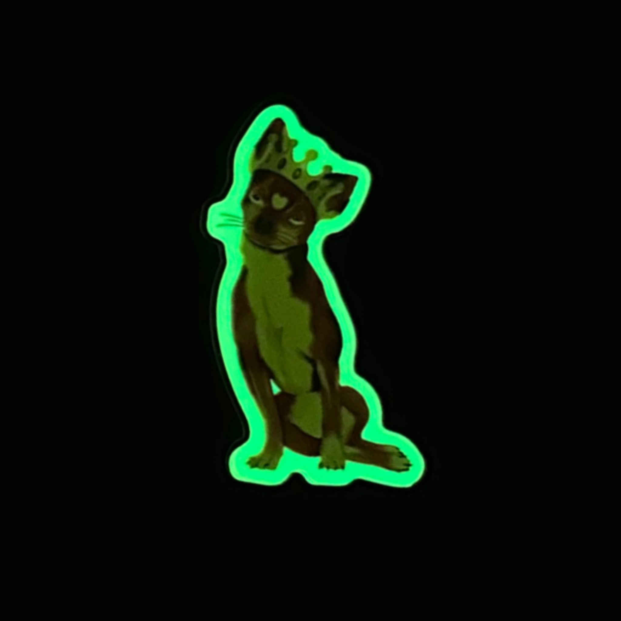Queen Chihuahua Glow in the Dark Sticker
