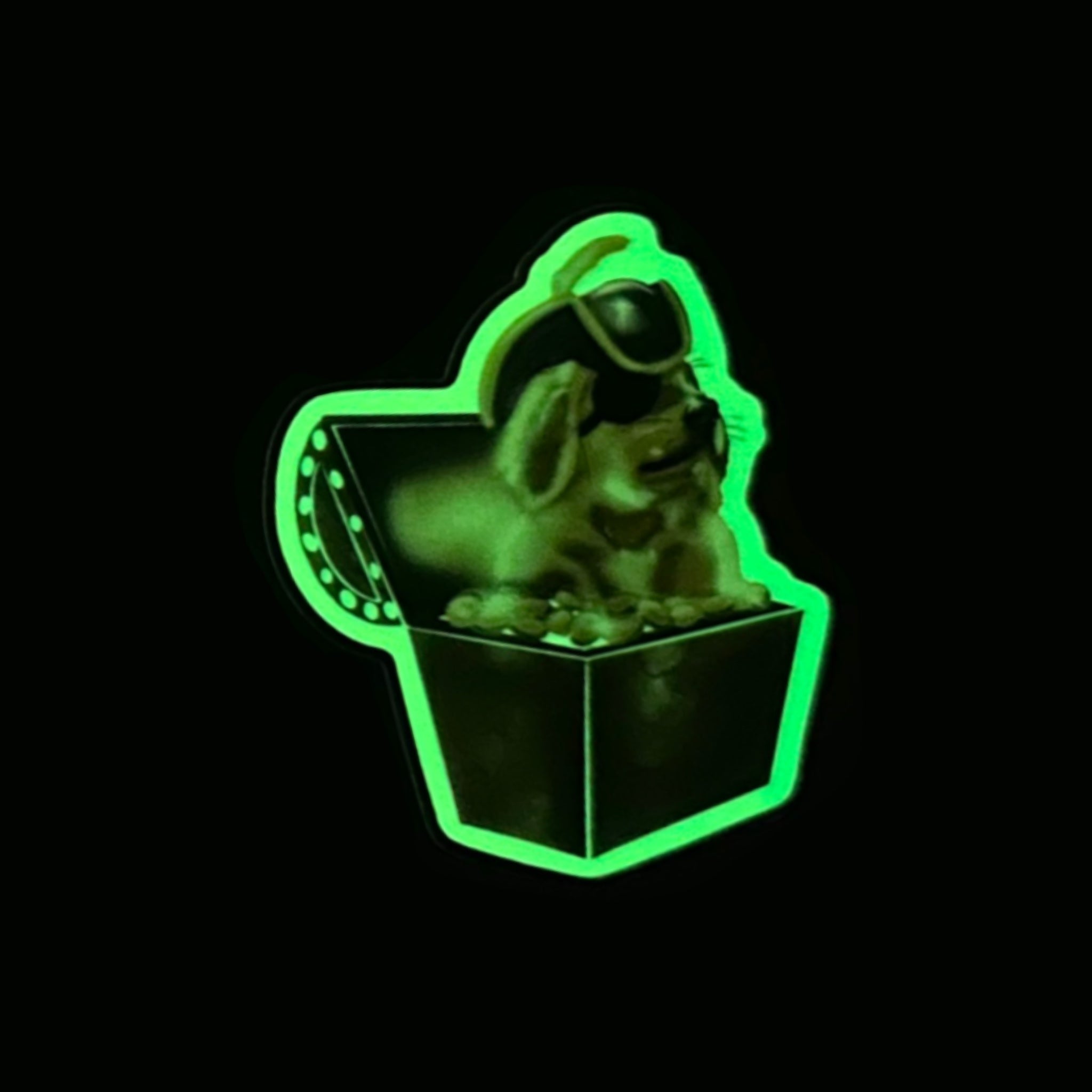 Golden Treasure Retriever Glow in The Dark Sticker