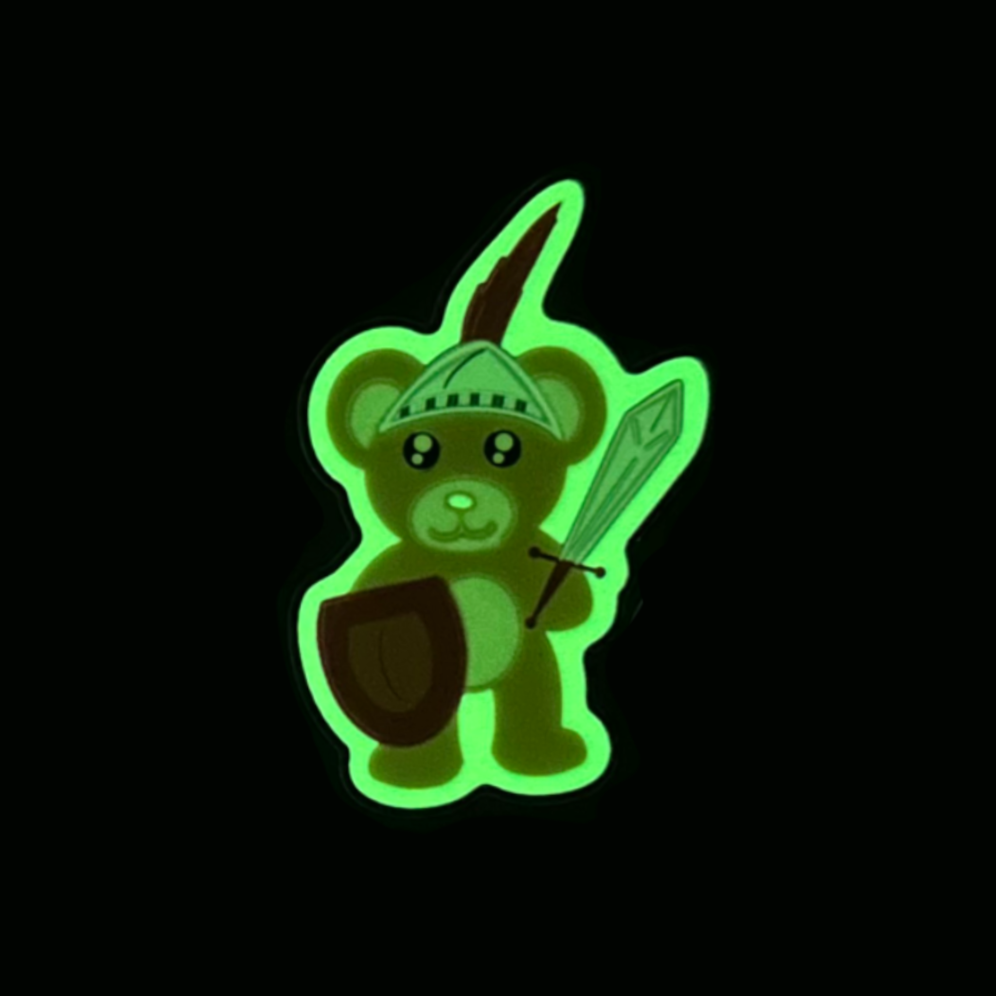 Shining Knight Cute Bear Glow in The Dark Sticker