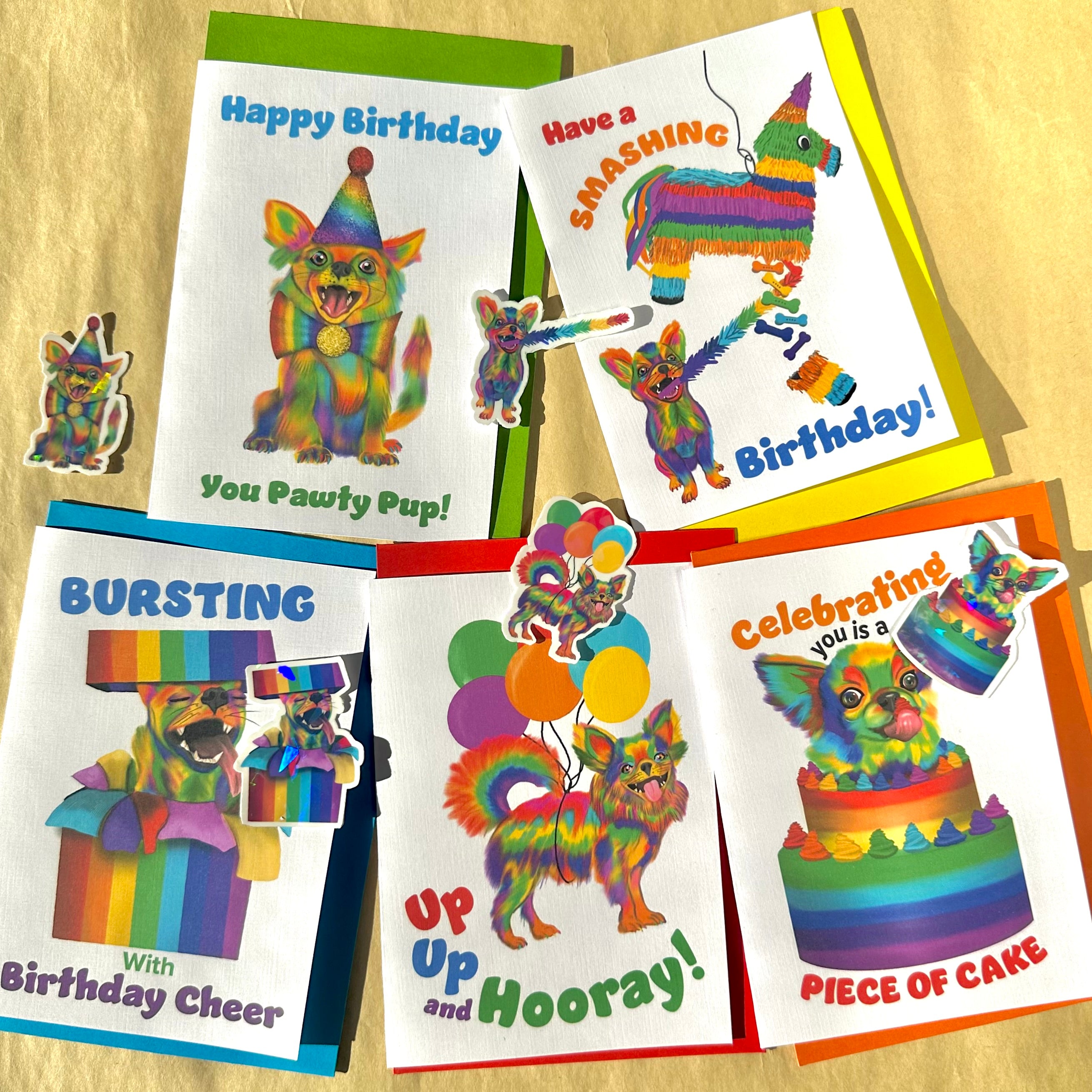 Celebration Chihuahua Greeting Cards (Pack of 5)