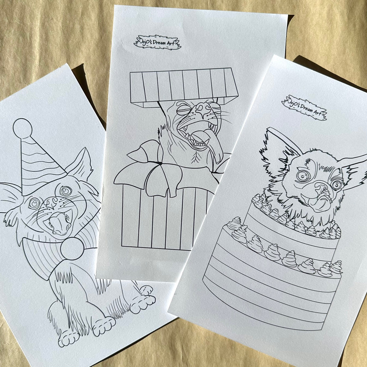 Celebration Chihuahua Digital Colouring in Pages!