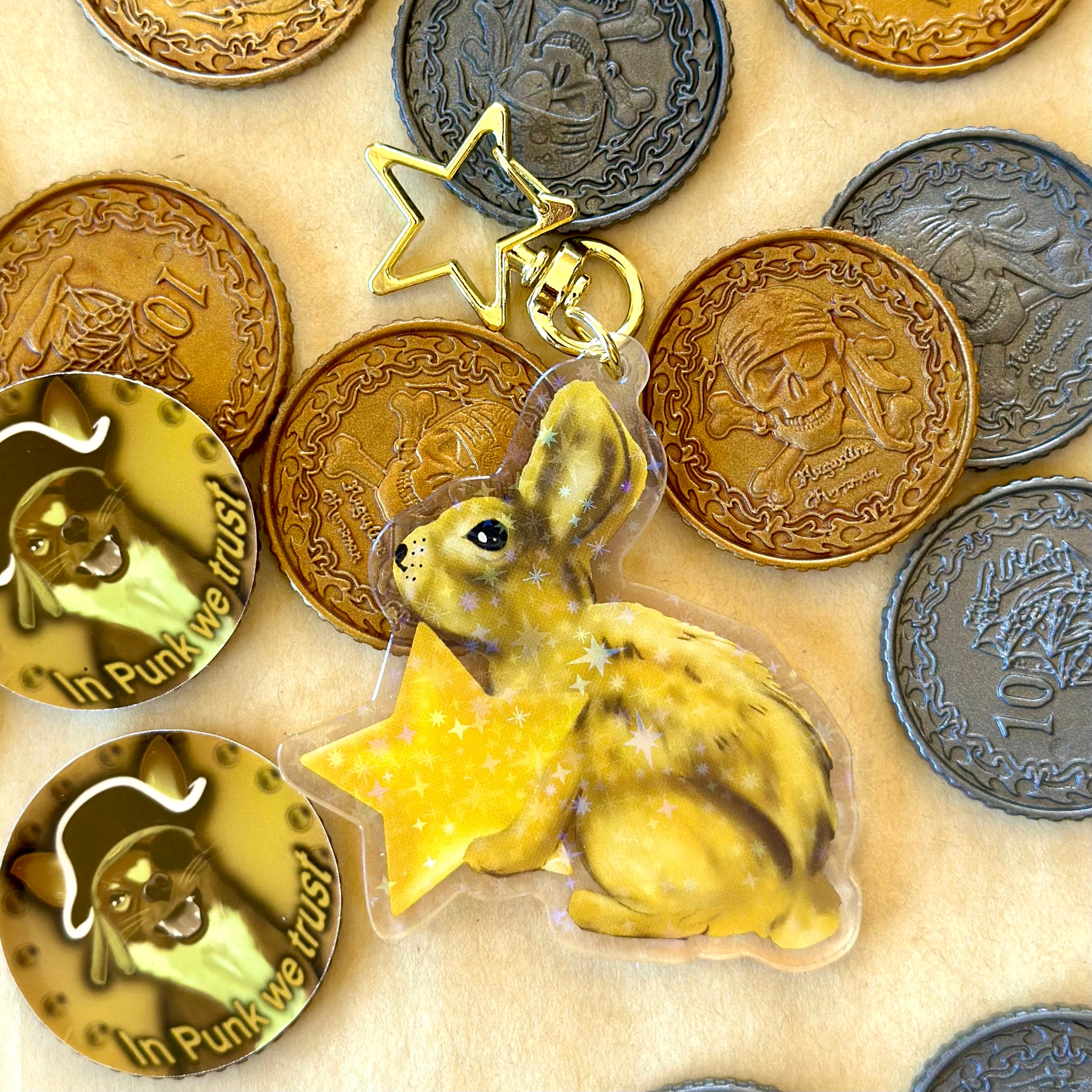 Shooting Star Bunny Acrylic Keychain