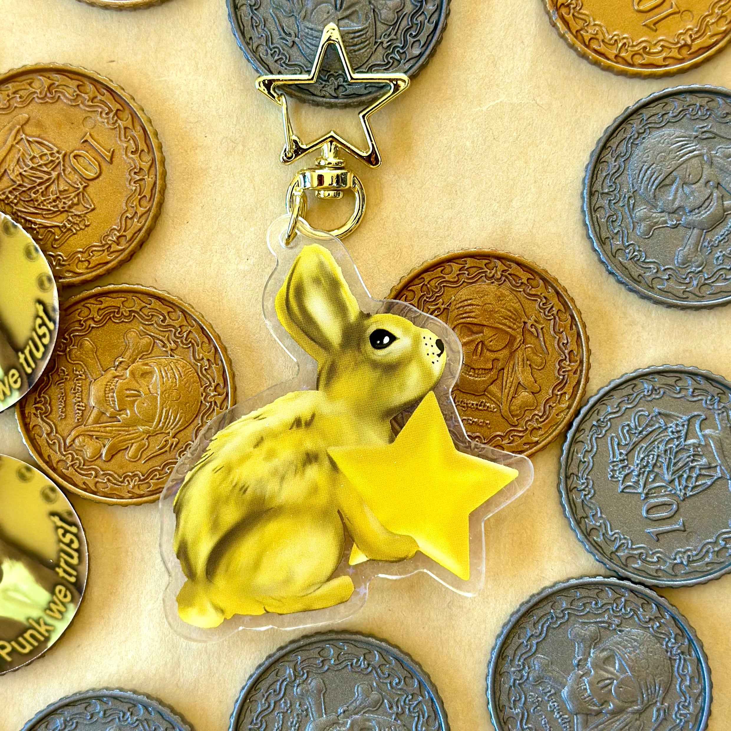 Shooting Star Bunny Acrylic Keychain