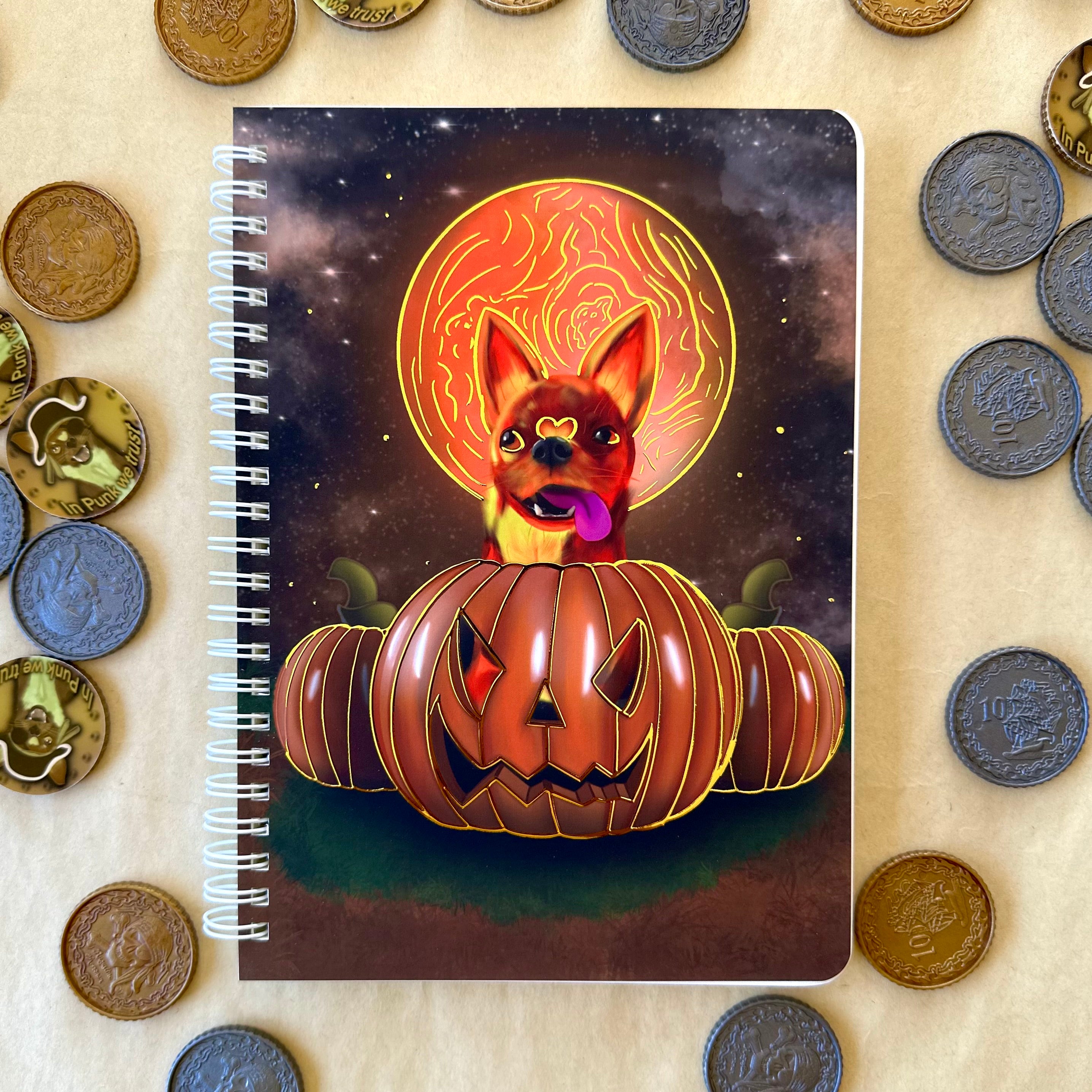 Pumpkin Punk Foil A5 Spiral Gold Foil Notebook