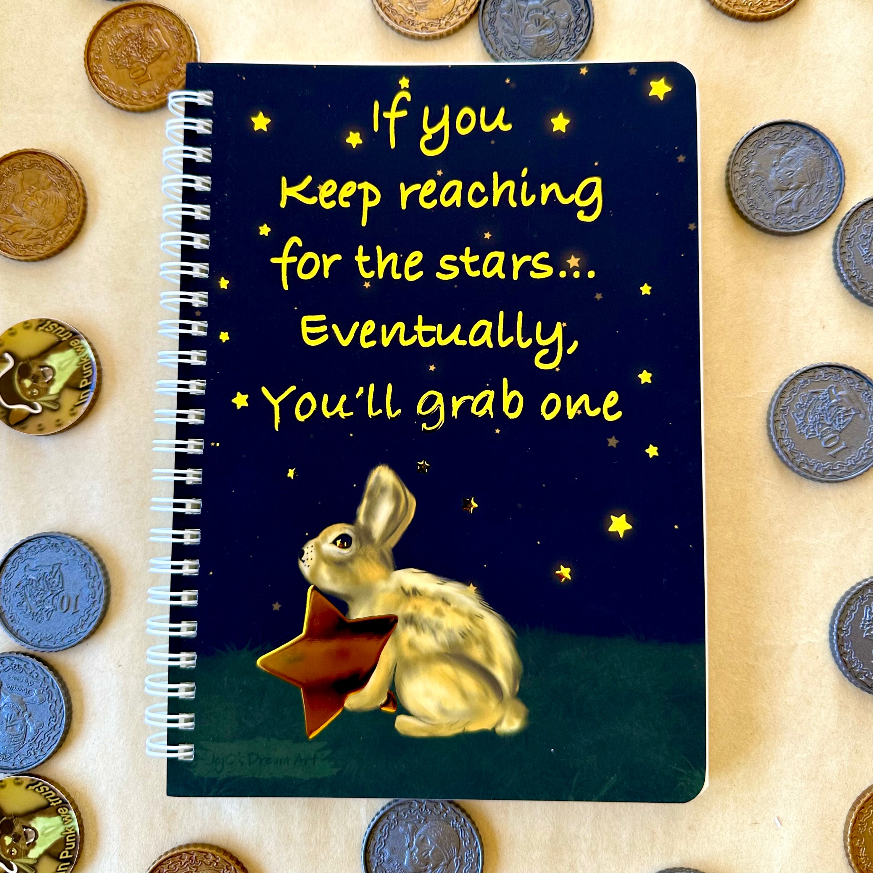 Shooting Star Bunny Foil A5 Spiral Notebook