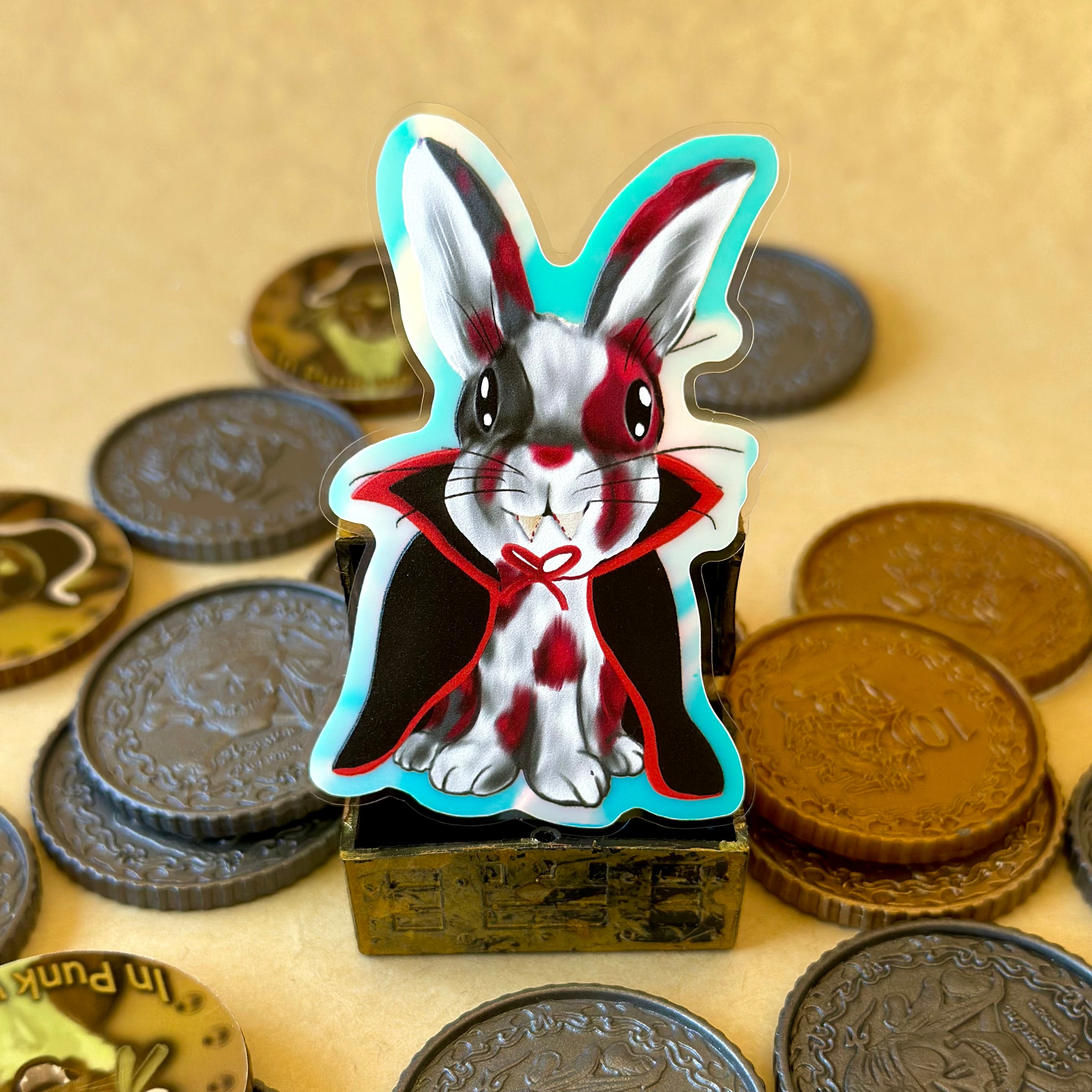 Vampire Bunny Glow in the Dark Sticker