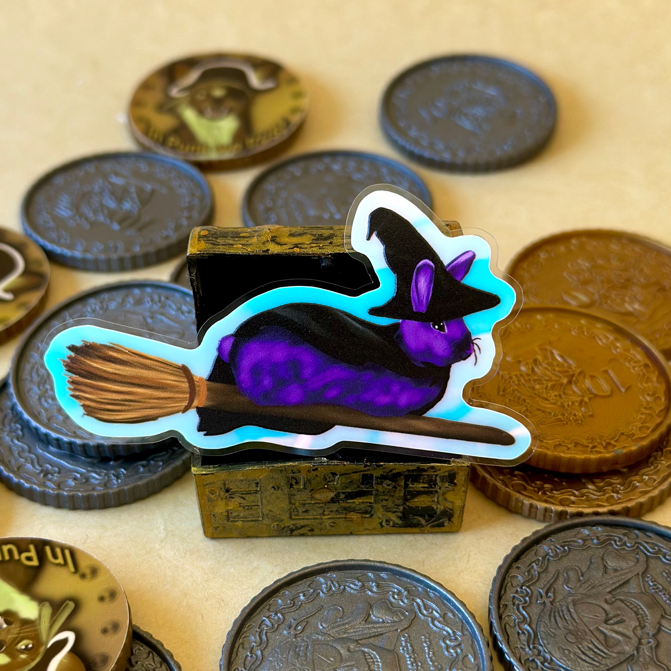 Witch Bunny Glow in the Dark Sticker