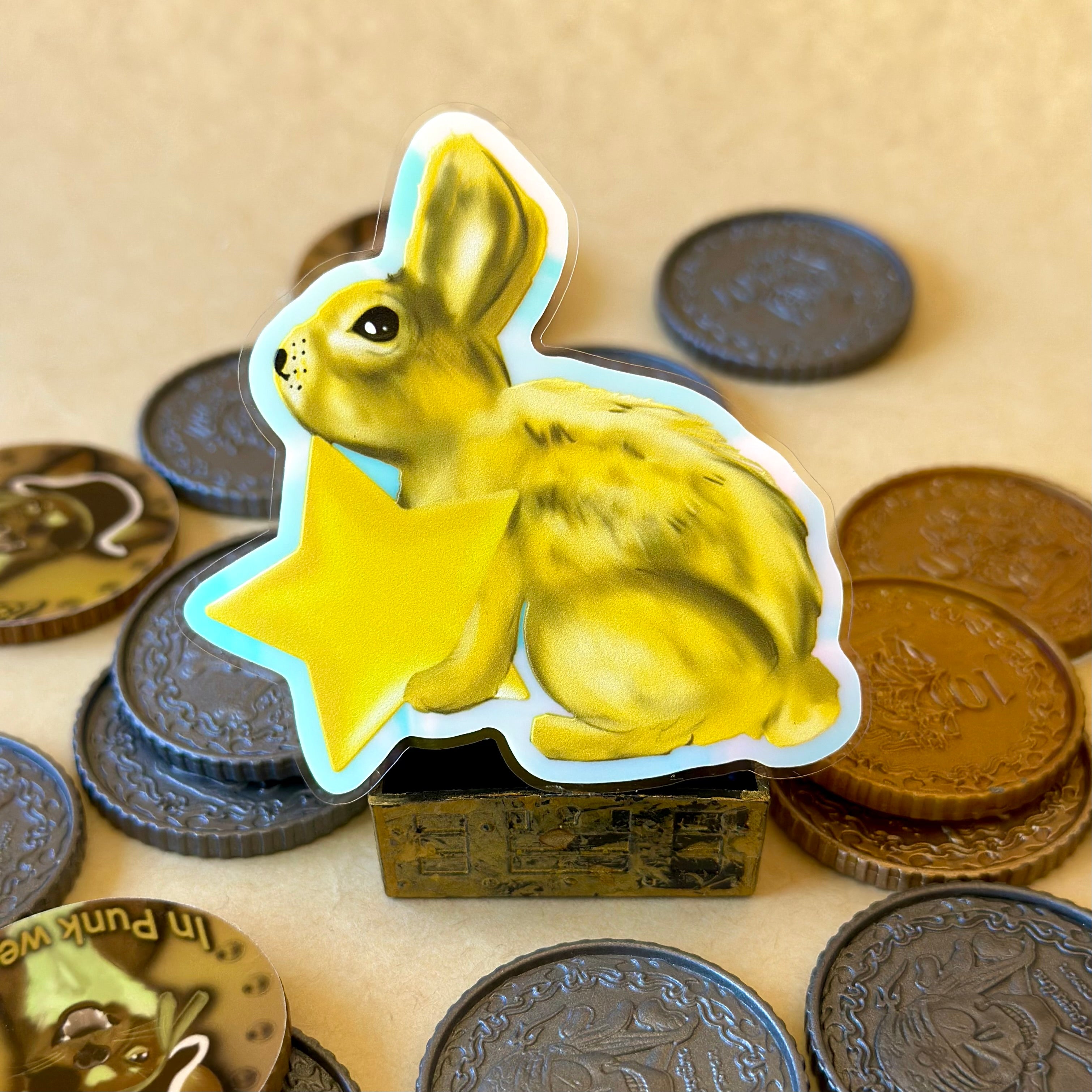 Shooting Star Bunny Glow in the Dark Sticker