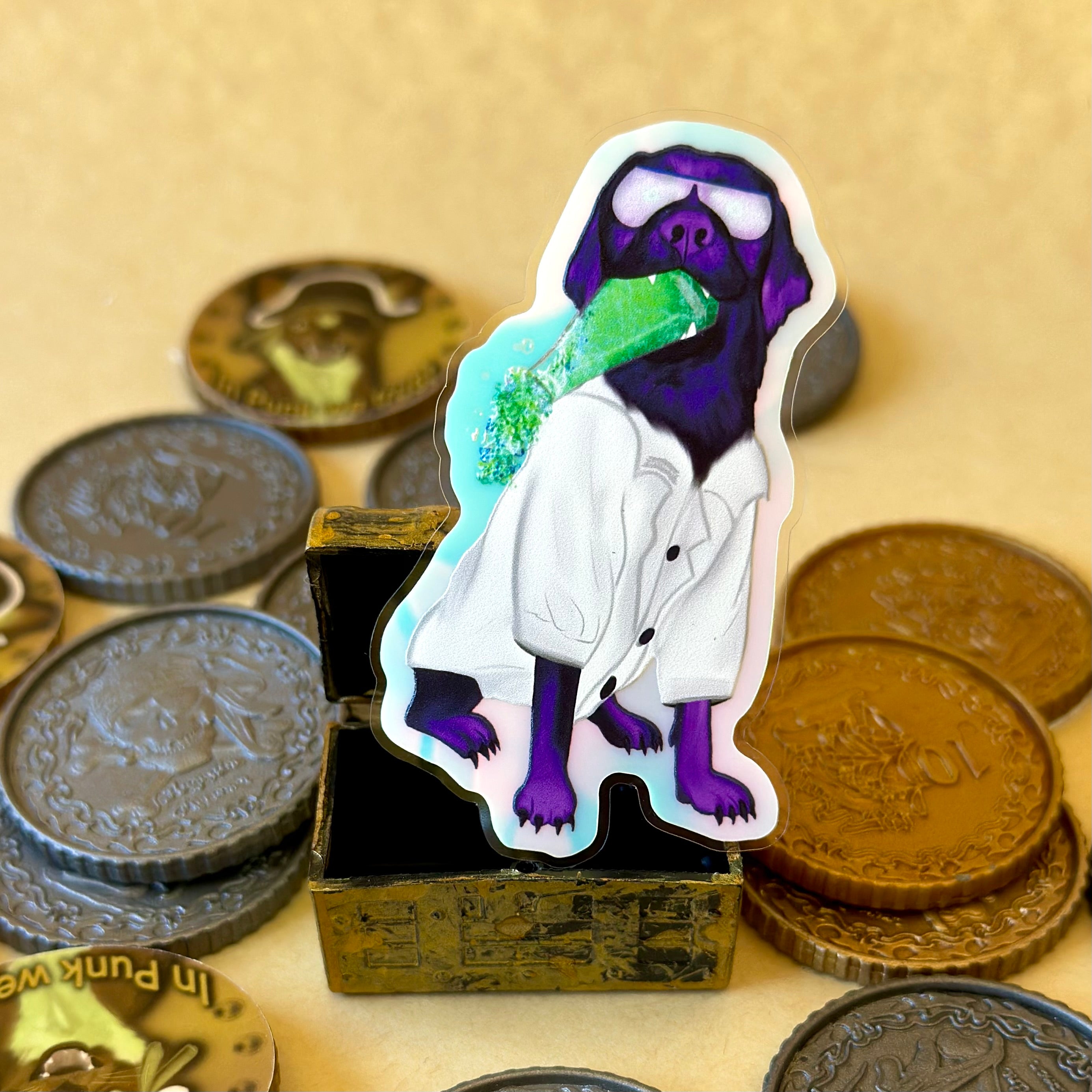 Salvador the Labrador Glow in the Dark Sticker