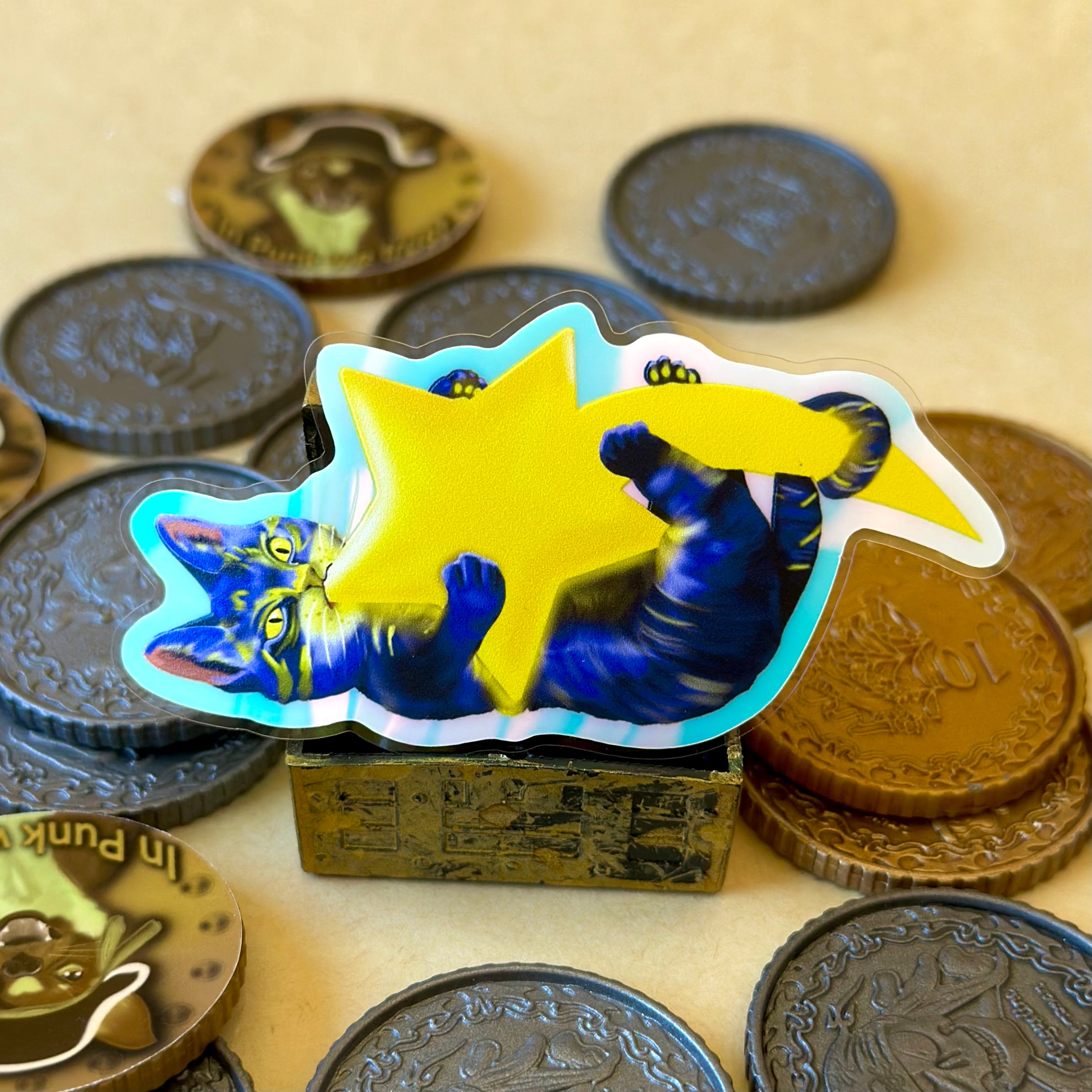 Luna The Chaotic Cosmic Cat Glow in the Dark Sticker!