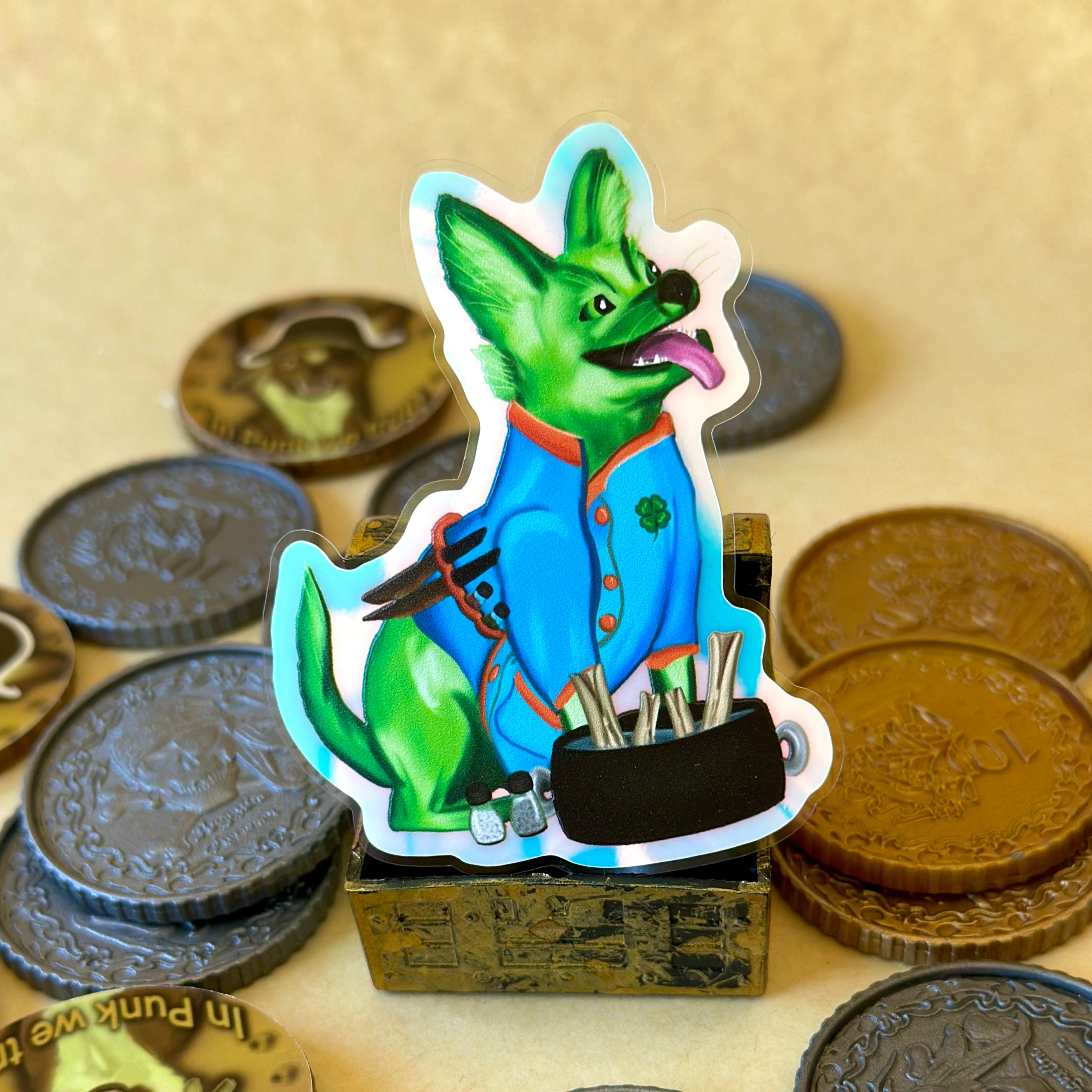Lucky the Chef Glow in the Dark Sticker - Tales of the Twilight Tailes Fantasy Chihuahua's