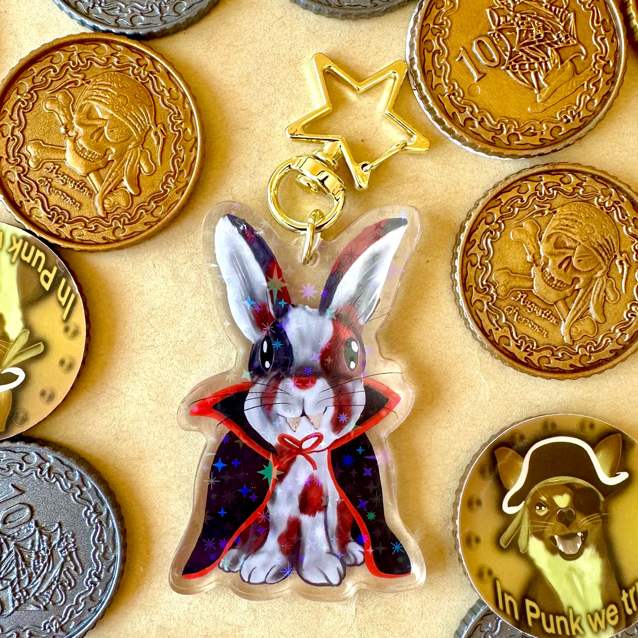 Vampire Bunny Acrylic Keychain