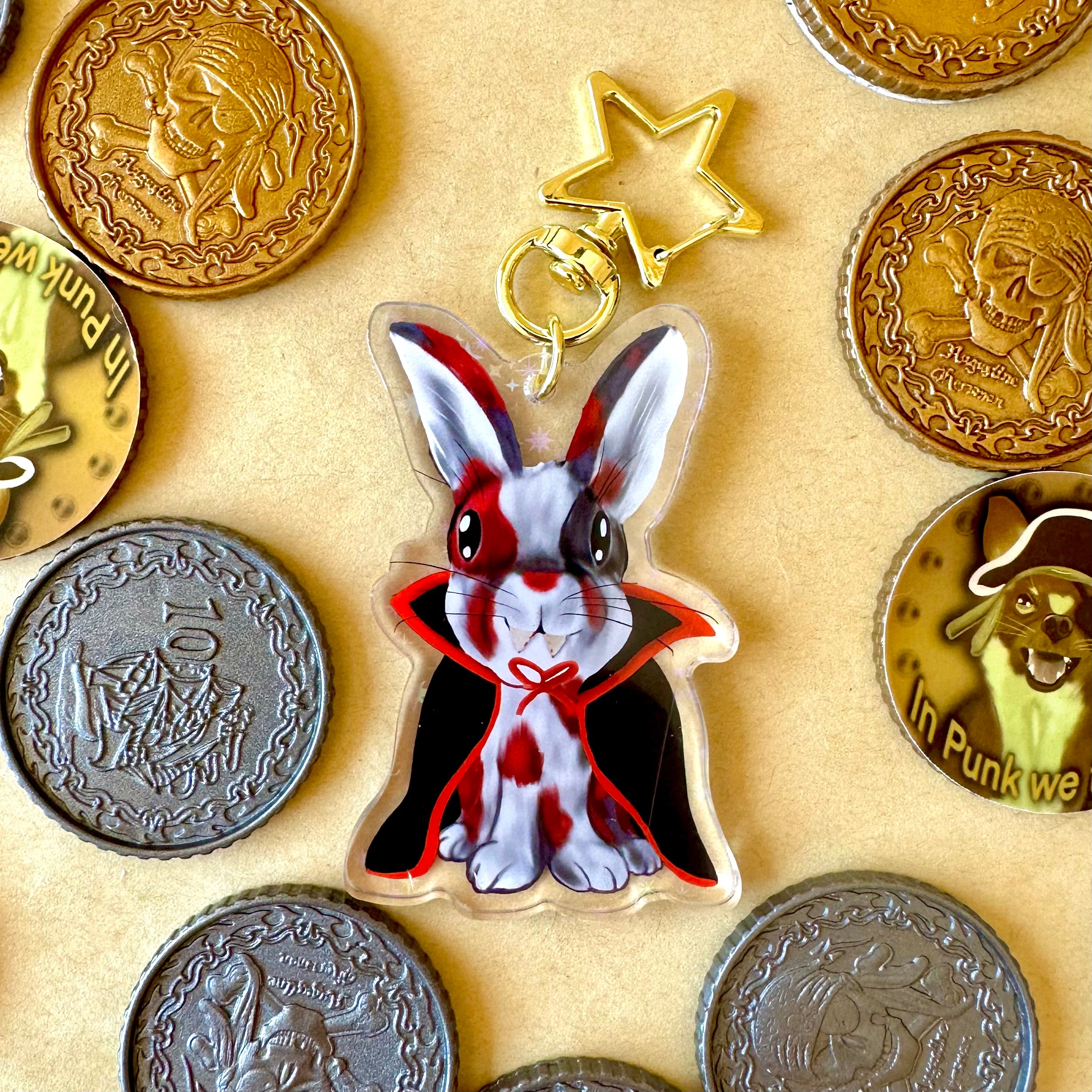 Vampire Bunny Acrylic Keychain
