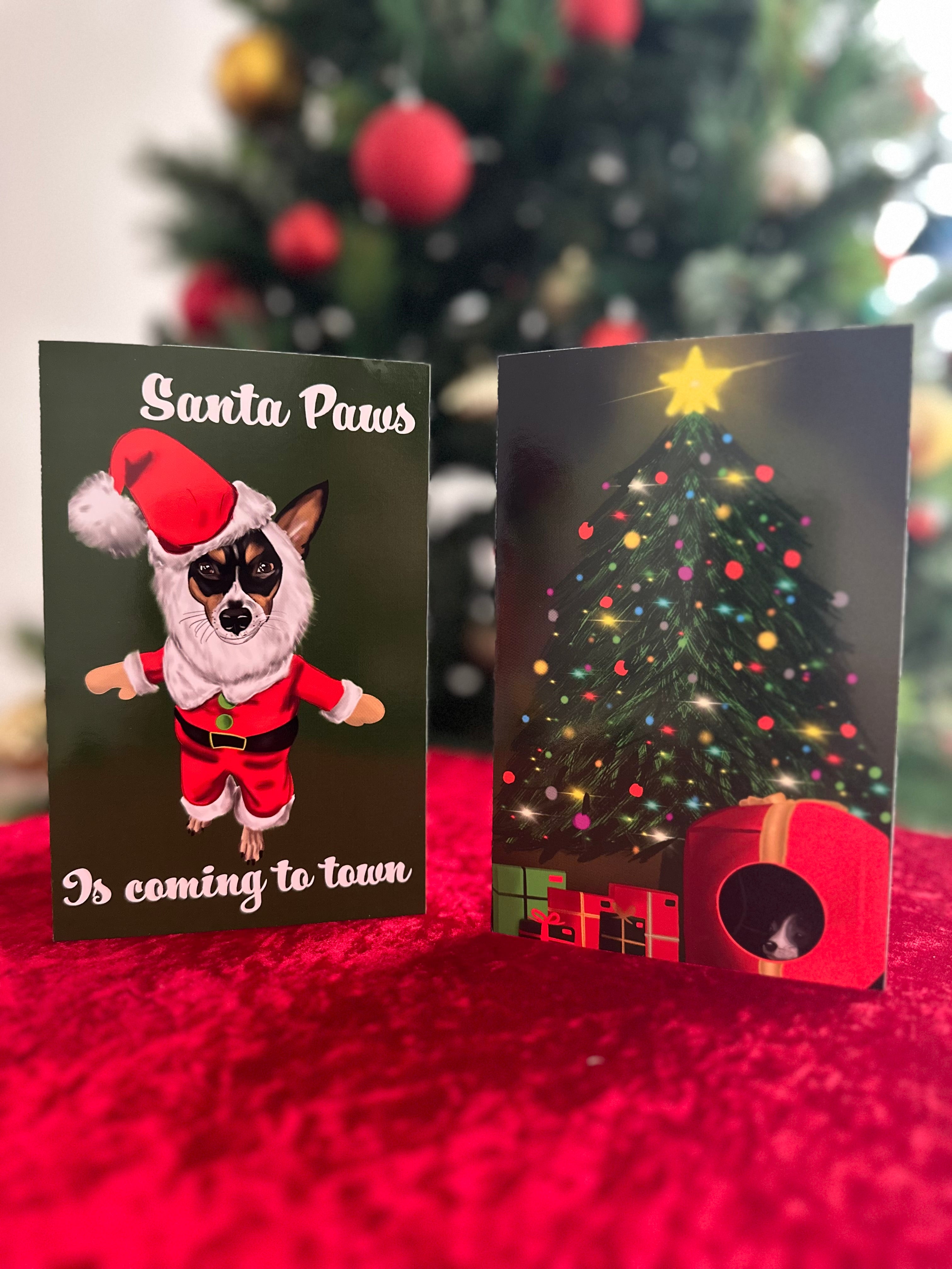 Jack Russell Santa Paws Christmas Card