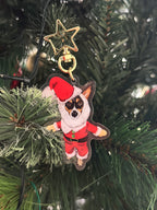 Jack Russell Santa Paws Christmas Acrylic Keychain