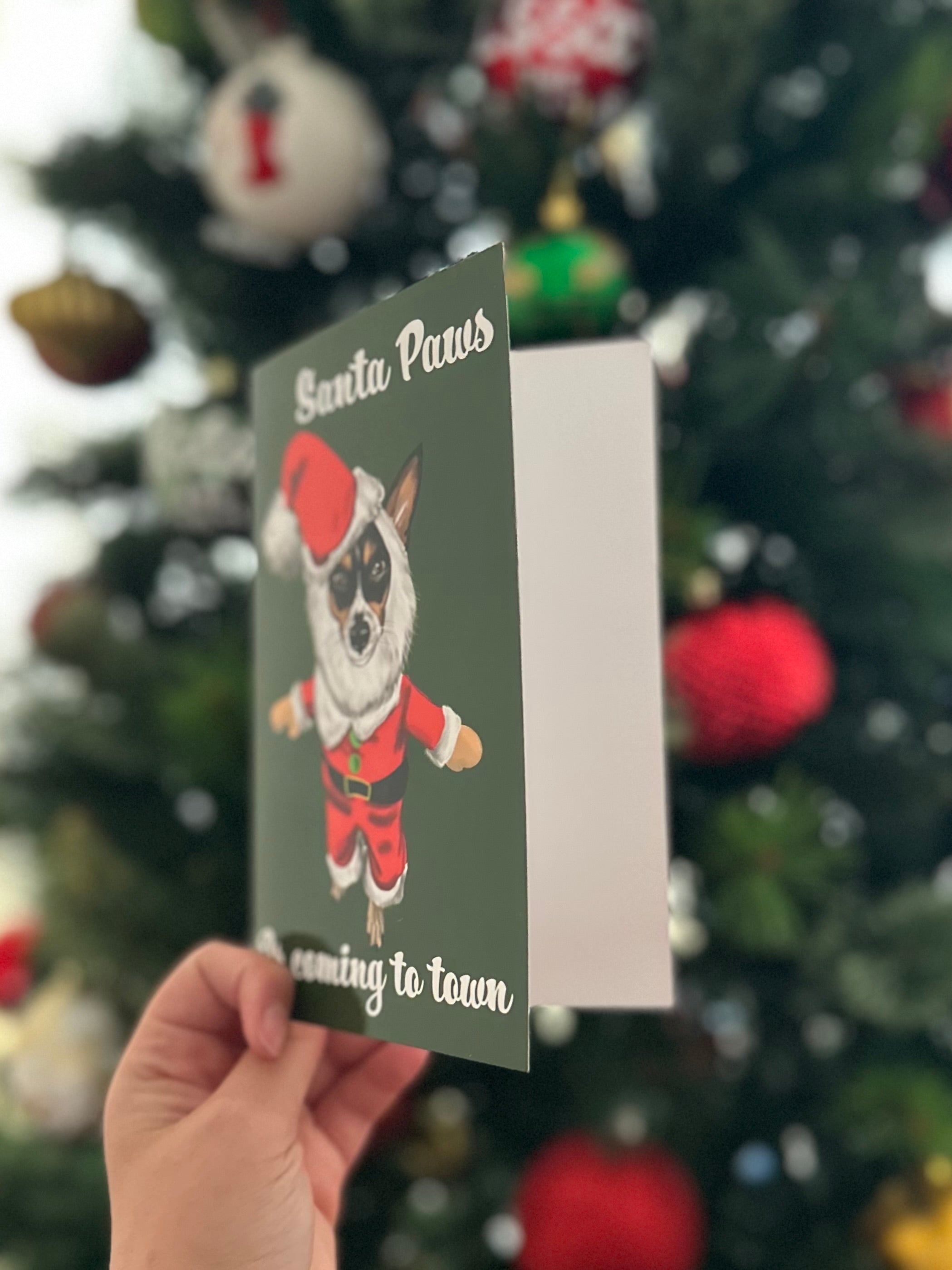 Jack Russell Santa Paws Christmas Card