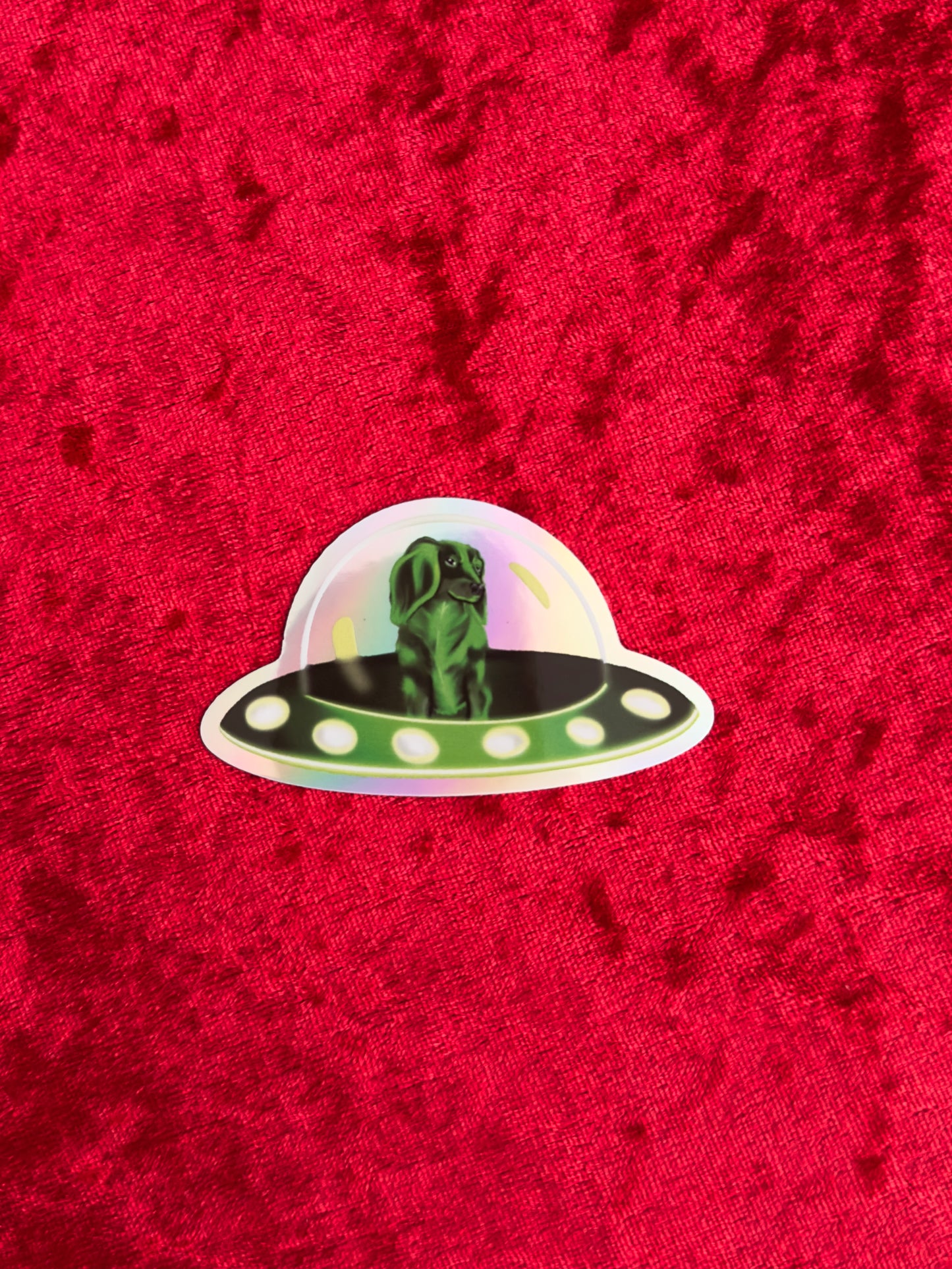 Dachshund Space Dog Holographic Sticker