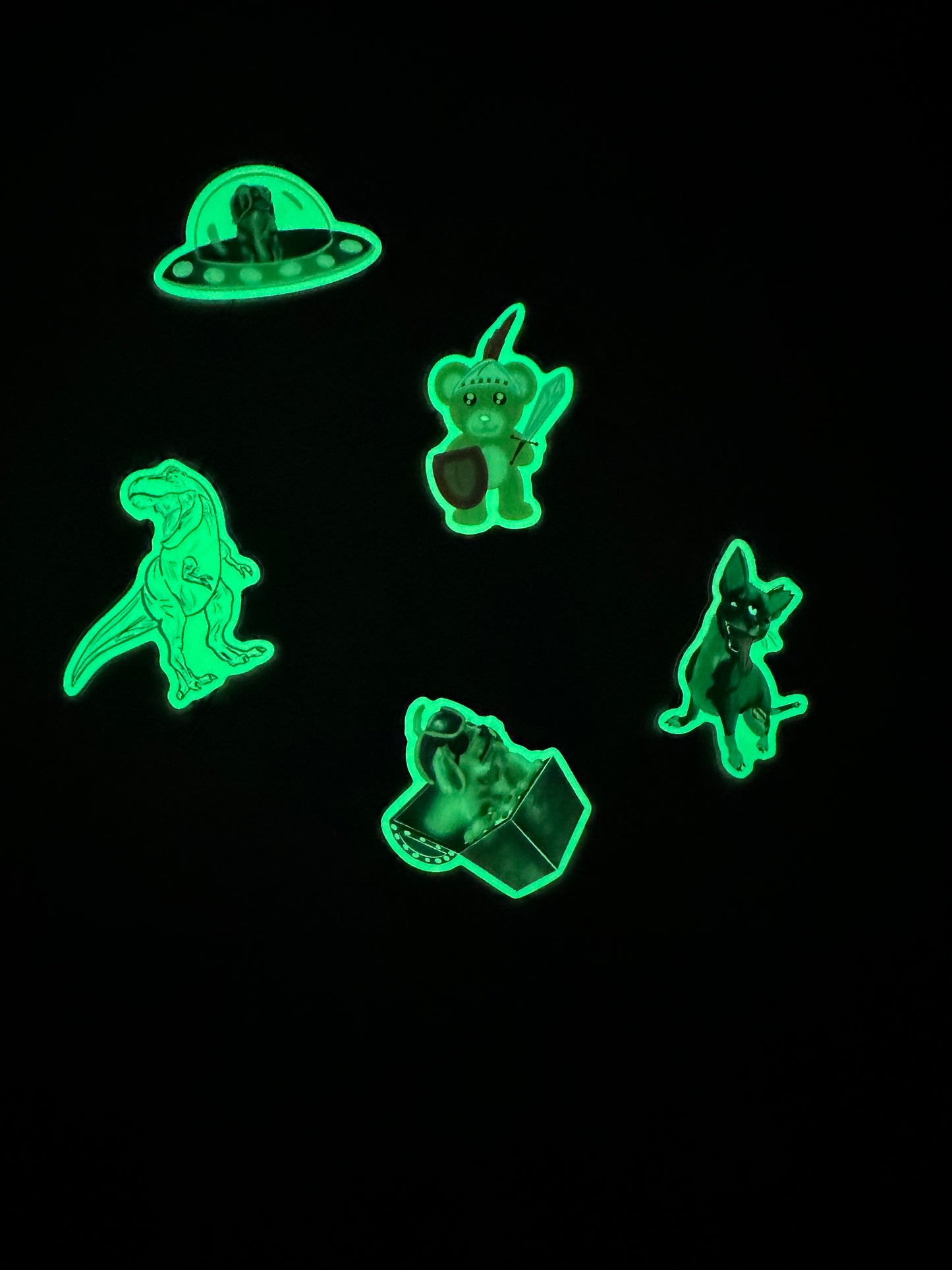 Shining Knight Bear Glow in The Dark Sticker